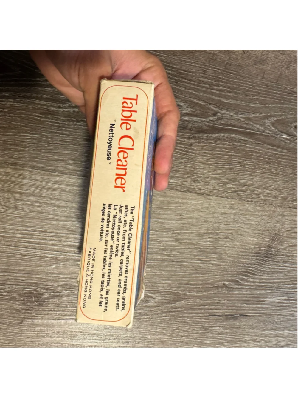 Vintage 80s Nettoyeuse Table Cleaner Crumb Sweeper One Size Orange Blue